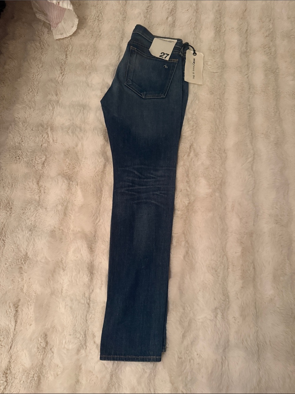 rag & bone Dark Blue Straight Leg Jeans